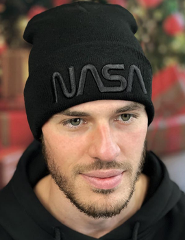 Мужская шапка демисезонная «Nasa» размер 56-59 Braxton Черный (718W)