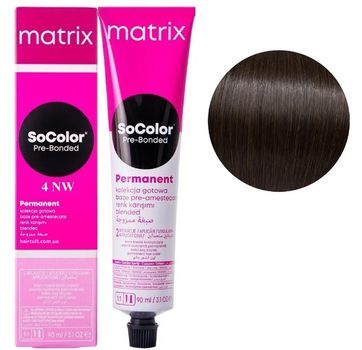 Крем-фарба Matrix SoColor Pre-Bonded Cream Permanent №4NW Натуральний теплий шатен 90 мл (26541WB)