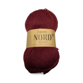 Носочная пряжа (нитки) DROPS NORD для ручного вязания цвет 30 бордовий