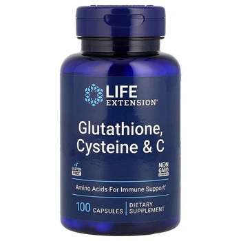 Глутатион, цистеин и витамин C, Glutathione, Cysteine & C, Life Extension, 100 капсул