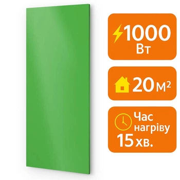 Электрический инфракрасный металлокерамический обогреватель UDEN-S 1000 Вт / экономичный настенный обогреватель для квартиры, дома, офиса Зеленый