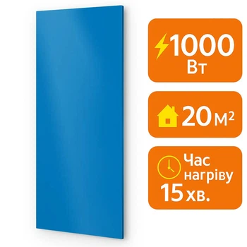 Электрический инфракрасный металлокерамический обогреватель UDEN-S 1000 Вт / экономичный настенный обогреватель для квартиры, дома, офиса Голубой