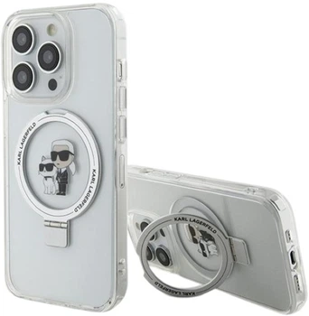 Etui Karl Lagerfeld Ring Stand Karl&Choupettte MagSafe do Apple iPhone 15 Pro Max White (KLHMP15XHMRSKCH)