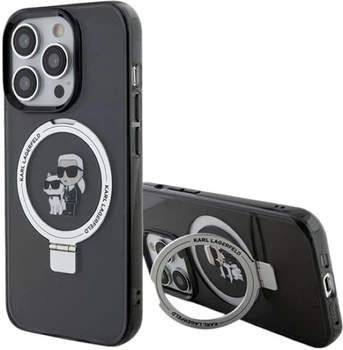 Etui Karl Lagerfeld Ring Stand Karl&Choupettte MagSafe do Apple iPhone 14 Pro Black (KLHMP14LHMRSKCK)