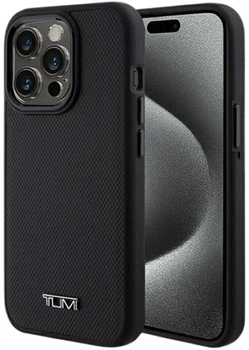 Etui Tumi Leather Balistic Pattern MagSafe do Apple iPhone 15 Pro Black (TUHMP15LRBAK)