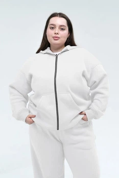 Толстовка оверсайз жіноча Plus Size White 8XL