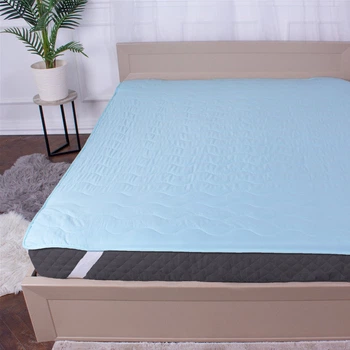 Наматрасник MirSon Eco Light №1713 EcoSilk Air-line на резинке по углам Blue 100x200 см (2200002888455)