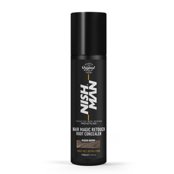 Спрей камуфляж для сивого волосся коричневий Nishman Magic Retouch "Medium Brown" 100ml
