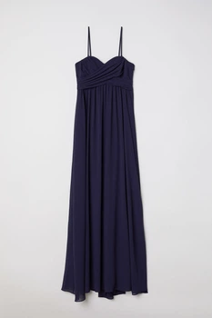 Сукня довге з підкладкою для жінки H&M 0608013-003 32(XS) темно-синій