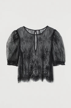 Блузка из кружева для женщины H&M Divided 0928189-001 36(S) Черный