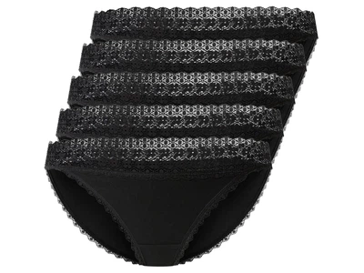 Трусики-слип набор 5 шт. хлопковые кружевные для женщины Esmara LYCRA® 457301 XL Черный