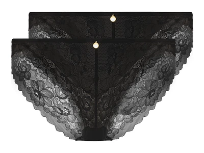Трусики-слип набор 2шт. кружевные для женщины Esmara LYCRA® 425330-н L Черный