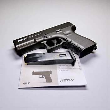Стартовий пістолет Retay Glock 17, Retay G17, Сигнальний пістолет під холостий патрон 9мм