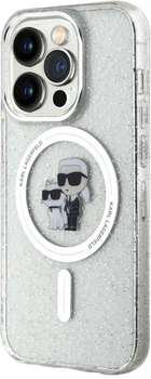 Etui Karl Lagerfeld Karl&Choupette Glitter MagSafe do Apple iPhone 15 Pro Max Transparent (KLHMP15XHGKCNOT)