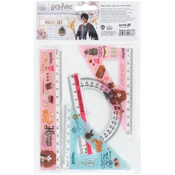 Набір: лінійка 15 см, 2 косинця, транспортир Kite Harry Potter HP25-282