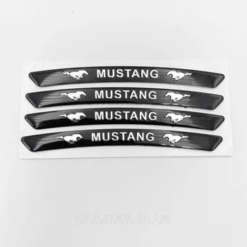 Наклейки на диски (на колеса) MUSTANG FORD (Форд) Черные CountryMan
