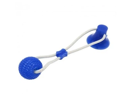 Игрушка для собак канат на присоске с мячом Dog Toy Rope синий