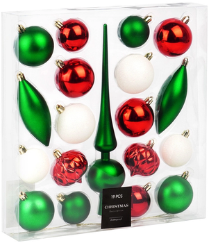 Набір ялинкових кульок Vilde 839495 ударостійкі з шипцем 19 шт (8721037258876)