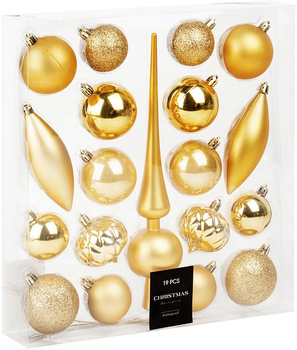 Набір ялинкових кульок Vilde 839494 ударостійкі з шипцем 19 шт (8721037257985)