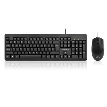 Комплект (клавиатура, мышь) REAL-EL Standard 504 Kit Black (EL123100037)