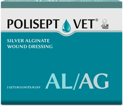 Opatrunek alginianowy JM Sante Pharma Polisept Vet Al na rany u psów i kotów 3 szt (5902596718862)