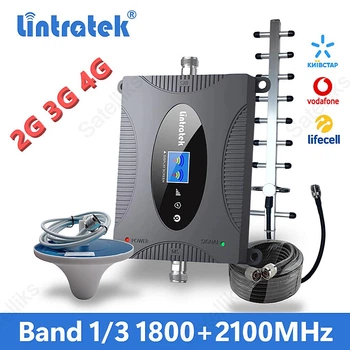 Lintratek KW16L-DW 1800+2100 МГц Репітер Підсилювач сигналу мобільного стільникового зв'язку GSM 2G та 3G 4G LTE інтернету [0701]