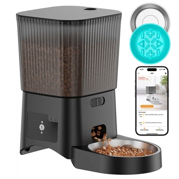Автоматична годівниця для котів та собак HoneyGuardian S25 3,5 л Wi-Fi, Чорний (254-BLACK)