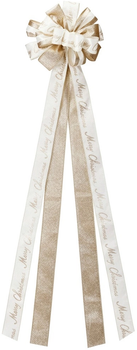 Kokarda dekoracyjna Home Styling Collection 839565 na choinkę 130 x 33 cm Kremowa (8721037684408)