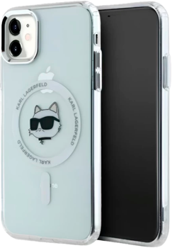 Панель Karl Lagerfeld IML Metal Choupette Head MagSafe для Apple iPhone 11/Xr White (KLHMN61HLSCHH)