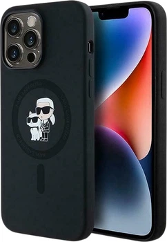 Панель Karl Lagerfeld Silicone Karl & Choupette Ring MagSafe для iPhone 14 Pro Black (3666339254025)