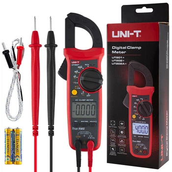 Токовые клещи UNI-T UT202+ True RMS с ручным выбором диапазонов (600A AC; 600V DC; 600V AC; 60МОм; 60мФ; 10Гц-10МГц; прозвонка; проверка диодов) (2341097)