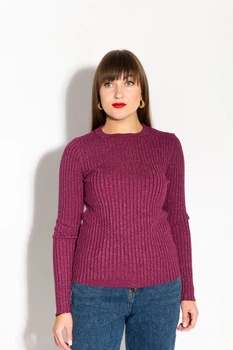 Джемпер No-Na з люрексом віскозний універсальний сливовий