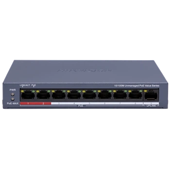 Коммутатор 9 портов неуправляемый Hikvision DS-3E0109P-E/M(C) POE