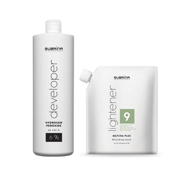 Набор SUBRINA PROFESSIONAL: Matcha Plex Обесцвечивающая Маска 500 г + Окислитель COLOUR DEVELOPER 6% 1000 мл
