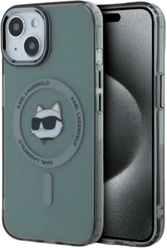 Панель Karl Lagerfeld IML Metal Choupette Head MagSafe do Apple iPhone 15 Black (KLHMP15SHLSCHK)