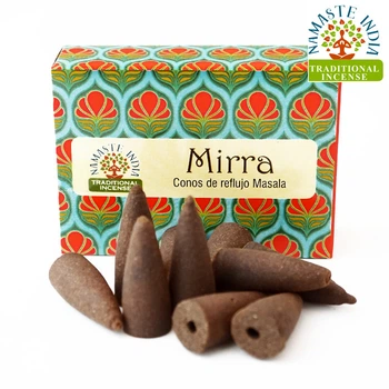 Ароматические конусы Мирра Жидкий Дым Namaste India Back Flow cones Myrrh 10 конусов