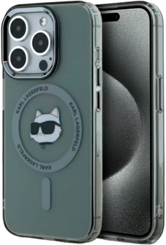 Панель Karl Lagerfeld IML Metal Choupette Head MagSafe do Apple iPhone 15 Pro Max Black (KLHMP15XHLSKCK)