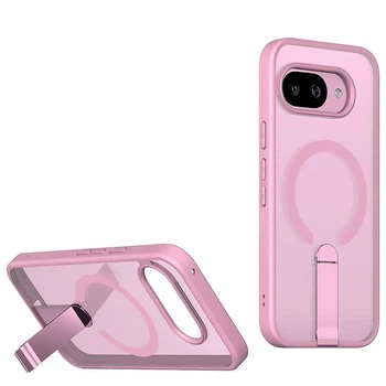 Чехол Color Matte with Metal Stand для Google Pixel 9A с поддержкой беспроводной зарядки и выдвижной подставкой pink