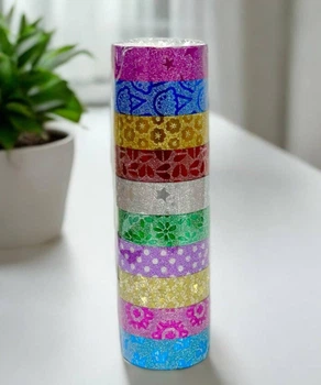 Скотч декоративний блискучий 10 шт ширина 1,5 см