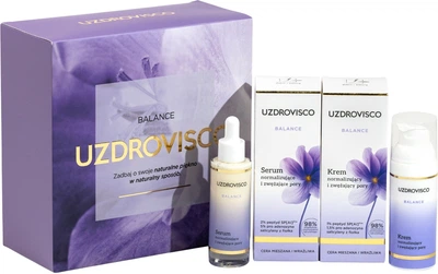 Zestaw do pielęgnacji twarzy Uzdrovisco Balance Krem normalizujący 50 ml + Serum normalizujące 30 ml (5904917484500)