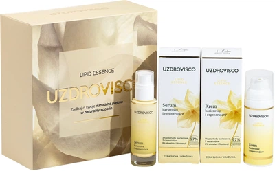Zestaw do pielęgnacji twarzy Uzdrovisco Lipid Essence Krem barierowy 50 ml + Serum barierowy 30 ml (5904917484524)