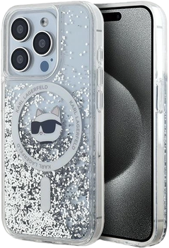 Etui Karl Lagerfeld Liquid Glitter Choupette Head Magsafe do Apple iPhone 13 Pro Max Transparent (KLHMP14SLGCHSGH)