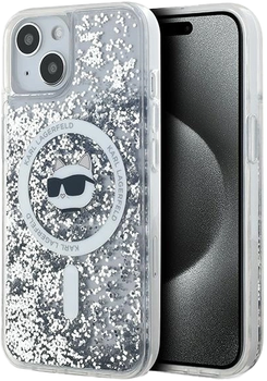 Etui Karl Lagerfeld Liquid Glitter Choupette Head Magsafe do Apple iPhone 15 Plus/14 Plus Transparent (KLHMP15MLGCHSGH)