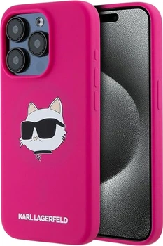 Etui plecki Karl Lagerfeld Silicone Choupette Head MagSafe do Apple iPhone 15 Pro Max Fuchsia (3666339257439)