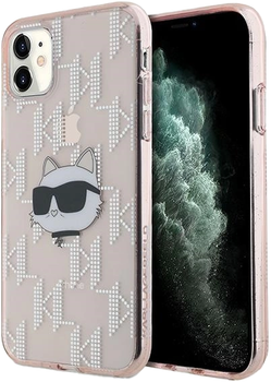 Etui Karl Lagerfeld IML Choupette Head & Monogram do Apple iPhone 11/Xr Pink (KLHCN61HKLPCHP)