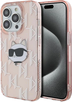 Etui Karl Lagerfeld IML Choupette Head & Monogram do Apple iPhone 14 Pro Pink (KLHCP14LHKLPCHP)