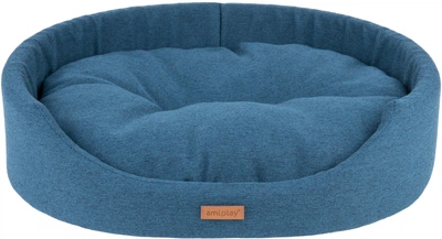 Legowisko dla psów Amiplay Montana owalne S Niebieskie (5907563274129)