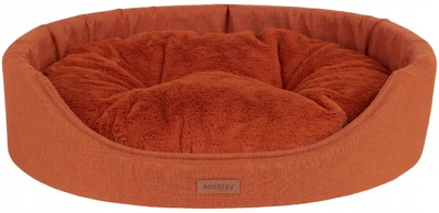 Legowisko dla psów Amiplay Como owalne S Pomarańczowe (5907563312548)