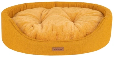 Лежак для собак Amiplay Como овальний S Жовтий (5907563312555)