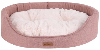 Лежак для собак Amiplay Como овальний S Рожевий (5907563312531)